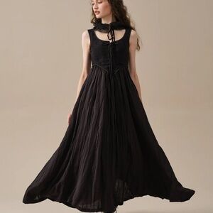 Linennaive black corset dress size large
